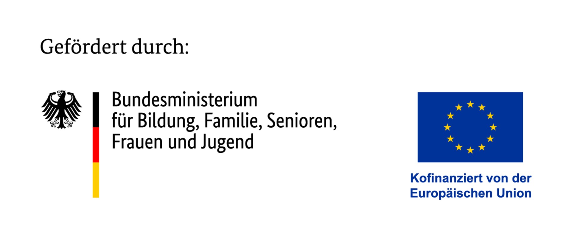 Logo des BMBFSFJ in KOmbination mit dem EU-Logo